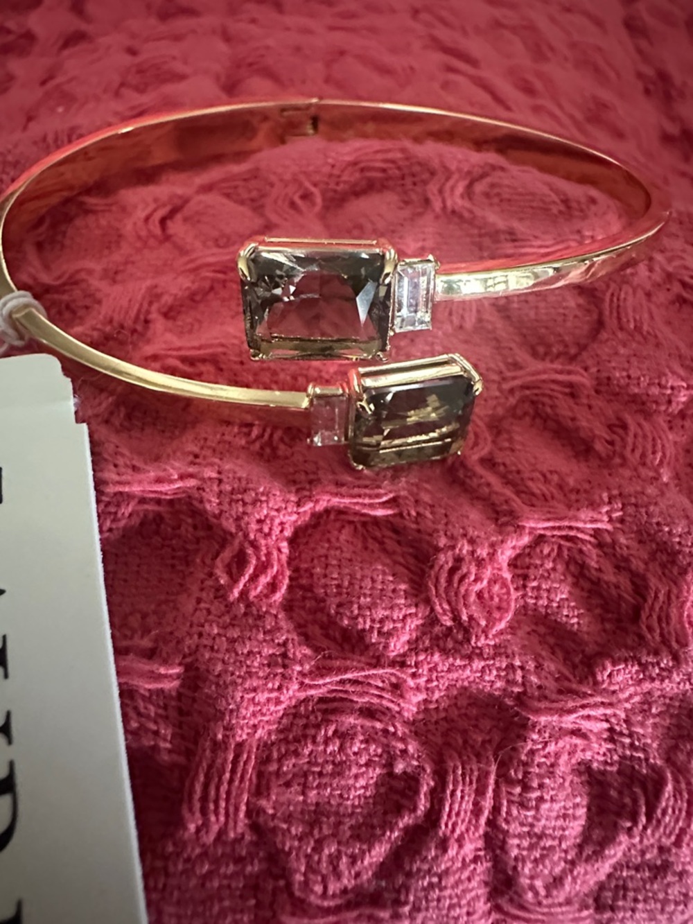 Ralph Lauren Gold-Tone Open Cuff Bracelet with Smoky Stones